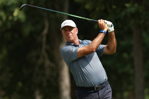 The Ally Challenge GRAND BLANC,MICHIGAN-AUGUST 29: Stewart Cink of the United States plays his tee shot on the 9th hole during the second round of The Ally Challenge presented by McLaren at Warwick Hills Golf & Country Club, Grand Blanc, MI, USA Saturday, August 29, 2026. Grand Blanc Michigan United States  Copyright: xJorgexLemusx originalFilename:lemus-theallyc260829_npxxO.jpg