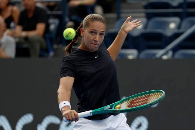 August 29, 2026, Monterrey, Nuevo Leon, Mexico: Diane Parry (FRA) in action against Elise Mertens (BEL) during the Monterrey Open WTA, Tennis Damen 500 final at the GNP Stadium in Monterrey, Nuevo Leon. Monterrey Mexico - ZUMAo125 20260829_zip_o125_008 Copyright: xAntonioxOjedax