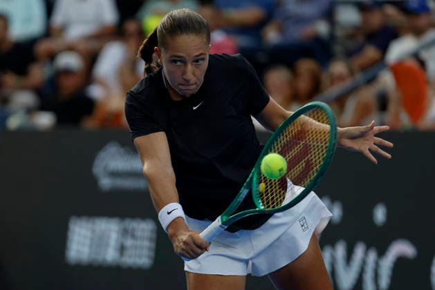August 29, 2026, Monterrey, Nuevo Leon, Mexico: Diane Parry (FRA) in action against Elise Mertens (BEL) during the Monterrey Open WTA, Tennis Damen 500 final at the GNP Stadium in Monterrey, Nuevo Leon. Monterrey Mexico - ZUMAo125 20260829_zip_o125_014 Copyright: xAntonioxOjedax