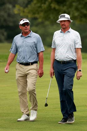 The Ally Challenge GRAND BLANC,MICHIGAN-AUGUST 29: Brandt Jobe of Oklahoma walks on the 18th fairway with Tim Petrovic of Texas during the second round of The Ally Challenge presented by McLaren at Warwick Hills Golf & Country Club, Grand Blanc, MI, USA Saturday, August 29, 2026. Grand Blanc Michigan United States  Copyright: xAmyxLemusx originalFilename:lemus-theallyc260829_np5lq.jpg