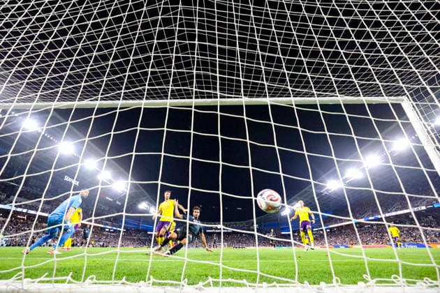August 29, 2026, St. Paul, Minnesota, United States: Minnesota United FC forward MARCUS CALDEIRA (22) scores a goal in the second half. Minnesota United hosted Orlando City on August 29th. The teams faced off at Allianz Field in St. Paul, Minnesota. The game ended in a draw 3-3. MLS, Fussball Herren, USA 2026 - Minnesota United 3:3 Orlando City  - ZUMAt166 20260829_zsp_t166_014 Copyright: xMichaelxTurnerx