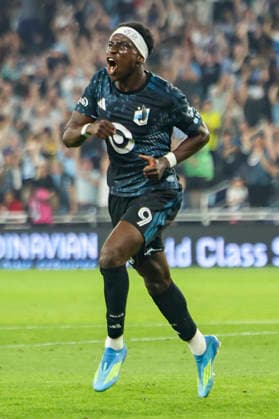 August 29, 2026, St. Paul, Minnesota, United States: Minnesota United FC forward KELVIN YEBOAH (9) pumps his fist to celebrate a goal in the second half. Minnesota United hosted Orlando City on August 29th. The teams faced off at Allianz Field in St. Paul, Minnesota. The game ended in a draw 3-3. St. Paul United States - ZUMAt166 20260829_zsp_t166_016 Copyright: xMichaelxTurnerx