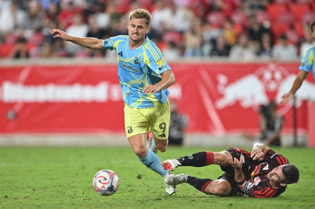 August 29, 2026, Harrison, New Jersey, United States of America: Harrison, New Jersey United States of America. 29 Aug, 2026. Philadelphia Union forward BRUNO DAMIANI (9) in action at Sports Illustrated Stadium Philadelphia Union defeats New York Red Bulls 3 to 1. Credit: , Jr. Zuma Press Harrison United States of America - ZUMAa301 20260829_aaf_a301_009 Copyright: xBrooksxVonxArxx