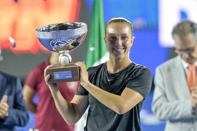 Monterrey Open tennis tournament Diane Parry of France lifts the champion’s trophy after defeating Elise Mertens of Belgium during the women s singles final of the Monterrey Open tennis tournament in Monterrey, Mexico, 29 August 2026. Monterrey Mexico  Copyright: xMIGUELxSIERRAx