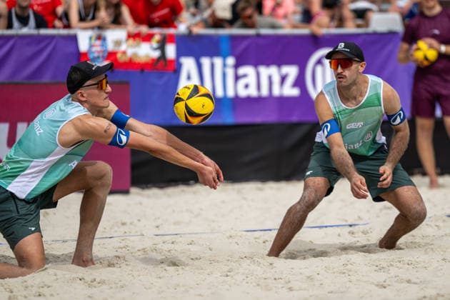 RECORD DATE NOT STATED German Beach Championship - Deutsche Beachvolleyball Meisterschaft Dortmund, Germany 29.08.2026 DORTMUND, GERMANY - AUGUST 29: Momme Lorenz (Player 1, 1. Beachclub Kiel), Tilo Rietschel (Player 2, VSG Lübeck) during the German Beach Championship - Deutsche Beachvolleyball Meisterschaft at Dortmund on August 29, 2026 in Dortmund, Germany. Copyright: xBEAUTIFULxSPORTS PeterxWeberx