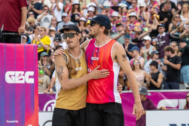 RECORD DATE NOT STATED German Beach Championship - Deutsche Beachvolleyball Meisterschaft Dortmund, Germany 29.08.2026 DORTMUND, GERMANY - AUGUST 29: Lukas Pfretzschner (Player 2, Eintracht Spontent), Paul Henning (Player 1, Eintracht Spontent) during the German Beach Championship - Deutsche Beachvolleyball Meisterschaft at Dortmund on August 29, 2026 in Dortmund, Germany. Copyright: xBEAUTIFULxSPORTS PeterxWeberx
