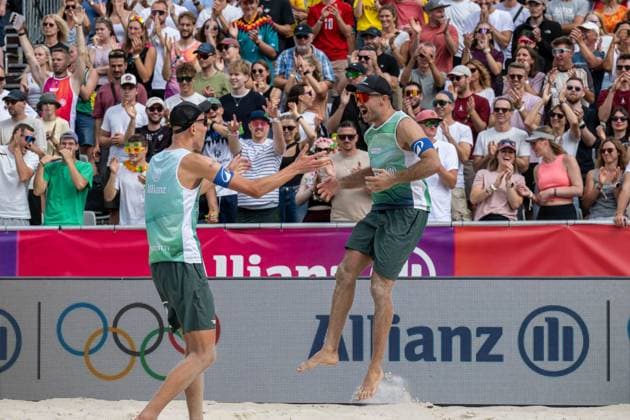RECORD DATE NOT STATED German Beach Championship - Deutsche Beachvolleyball Meisterschaft Dortmund, Germany 29.08.2026 DORTMUND, GERMANY - AUGUST 29: Tilo Rietschel (Player 2, VSG Lübeck), Momme Lorenz (Player 1, 1. Beachclub Kiel) during the German Beach Championship - Deutsche Beachvolleyball Meisterschaft at Dortmund on August 29, 2026 in Dortmund, Germany. Copyright: xBEAUTIFULxSPORTS PeterxWeberx
