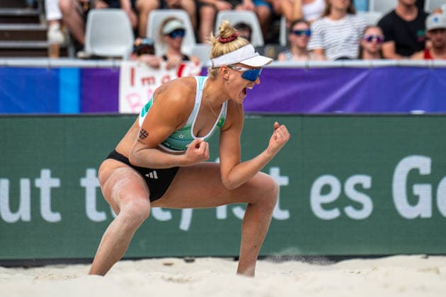 RECORD DATE NOT STATED German Beach Championship - Deutsche Beachvolleyball Meisterschaft Dortmund, Germany 29.08.2026 DORTMUND, GERMANY - AUGUST 29: Linda Bock (Player 1, Schweriner SC) during the German Beach Championship - Deutsche Beachvolleyball Meisterschaft at Dortmund on August 29, 2026 in Dortmund, Germany. Copyright: xBEAUTIFULxSPORTS PeterxWeberx