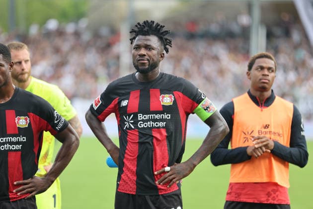 29.08.2026, Fussball, Herren, 1. Bundesliga, Saison 2026 2027, SV 07 Elversberg - Bayer 04 Leverkusen, Edmond Tapsoba (Bayer 04 Leverkusen) enttäuscht Elversberg Ursapharm-Arena an der Kaiserlinde Saarland Deutschland (DEU) *** August 29, 2026, Soccer, Men s, Bundesliga 1, 2026–2027 Season, SV 07 Elversberg vs. Bayer 04 Leverkusen, Edmond Tapsoba of Bayer 04 Leverkusen disappoints Elversberg at the Ursapharm Arena an der Kaiserlinde in Saarland, Germany (DEU) Copyright: xSebastianxBachx