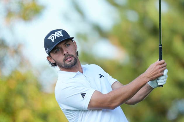 SUTTON COLDFIELD, ENGLAND - AUG 30: Marco Penge (ENG) plays from the twelfth tee during the delayed Round 3 at the 2026 Husqvarna British Masters at The Belfry, Sutton Coalfield on August 30, 2026 in Warwickshire, England The 2026 Husqvarna British Masters