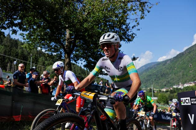 2026 UCI Mountain Bike World Championships Picture by Alex Whitehead SWpix.com - 30 08 2026 - Cycling - 2026 UCI Mountain Bike World Championships - Val di Sole, Trentino, Italy - Cross-country Olympic (XCO) - Men Under-23 (U23) - Harry Doye (Australia) Copyright: x xSWpix.comx(t axPhotographyxHubxLtd)xAlexxWhitehead SWpix.comx SWP-3030-21336