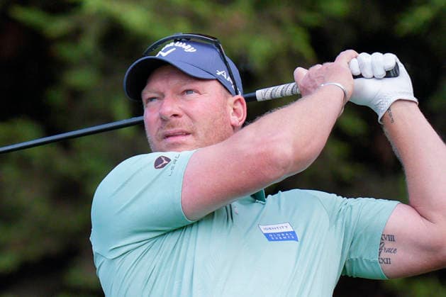 SUTTON COLDFIELD, ENGLAND - AUG 30: Shaun Norris (RSA) plays from the ninth tee during the delayed Round 3 at the 2026 Husqvarna British Masters at The Belfry, Sutton Coalfield on August 30, 2026 in Warwickshire, England The 2026 Husqvarna British Masters