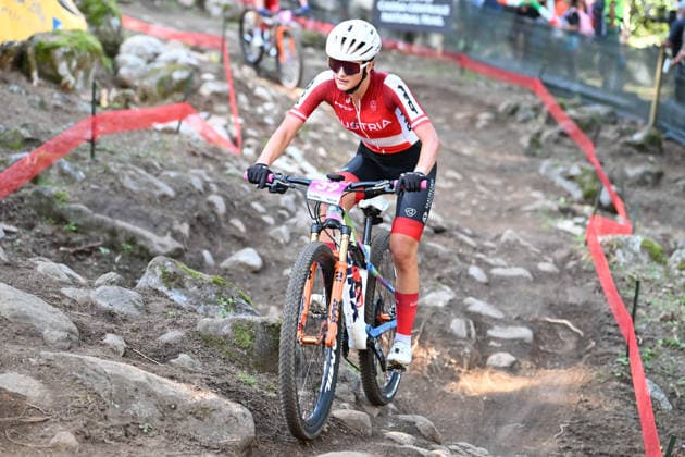 XCO Olympic Cross-Country - Women Under 23 (39) Antonia Grangl of Austria competes during UCI MTB World Championship, WM, Weltmeisterschaft - Val di Sole 2026 - XCO Olympic Cross-Country - Women Under 23 category race on August 30, 2026 Val di Sole, Trento Italy. Commezzadura Trentino Italy  Copyright: xRobertoxTommasinix originalFilename:tommasini-ucimtbwo260830_npUjy.jpg