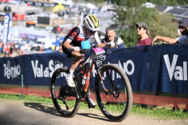 XCO Olympic Cross-Country - Women Under 23 (3) Fiona Schibler of Switzerland competes during UCI MTB World Championship, WM, Weltmeisterschaft - Val di Sole 2026 - XCO Olympic Cross-Country - Women Under 23 category race on August 30, 2026 Val di Sole, Trento Italy. Commezzadura Trentino Italy  Copyright: xRobertoxTommasinix originalFilename:tommasini-ucimtbwo260830_npIKb.jpg