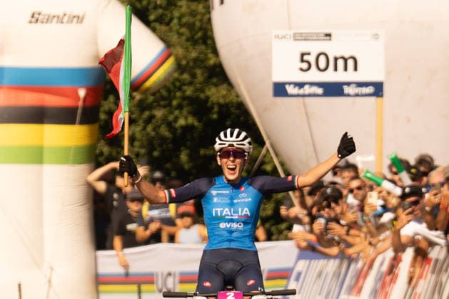 IPA87930085 - Valentina Corvi (ITA) during the Women’s Under-23 Cross-Country Olympic race at the Val di Sole UCI Mountain Bike World Championships—DHI race at Val di Sole Downhill—on August 30, 2026.  Copyright: xFabioxAverna IPAxSportx xx 87930085