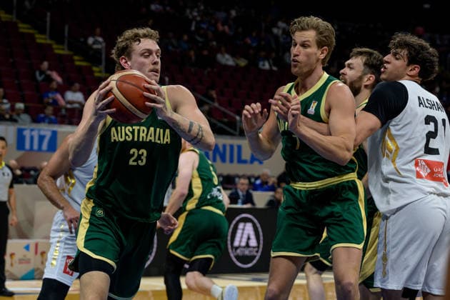 August 30, 2026, Manila, Manila, Philippines: Australia s Luke TRAVERS (L) and Tom WILSON (R). FIBA World Cup Basketball Asian Qualifiers The Australian Boomers vs Jordan in the Group E match of the FIBA Basketball World Cup Qualifiers at the Mall of Asia Arena, Manila, Philippines on Sunday 30 August 2026..The top 2 teams with qualify for the FIBA Basketball World Cup, Qatar in 2027. FIBA World Cup Basketball Asian Qualifiers  - ZUMAr144 20260830_zap_r144_009 Copyright: xJaynexRussellx