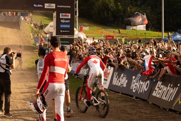 IPA87930357 - Goldstone Jackson (CAN) during the Elite Men s Downhill race at the Val di Sole UCI Mountain Bike World Championships—the DHI race at Val di Sole Downhill—on August 29, 2026.  Copyright: xFabioxAverna IPAxSportx xx 87930357