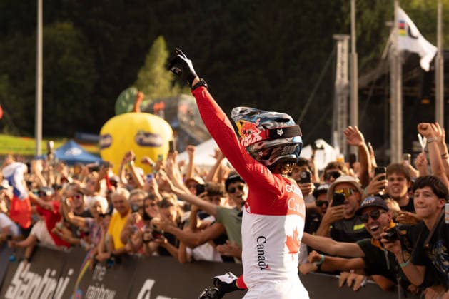 IPA87930362 - Goldstone Jackson (CAN) during the Men s Elite Downhill race at the Val di Sole UCI Mountain Bike World Championships—the DHI race at Val di Sole Downhill—on August 29, 2026.  Copyright: xFabioxAverna IPAxSportx xx 87930362