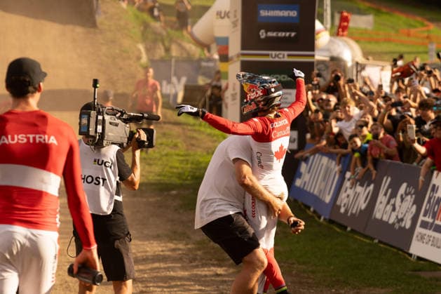 IPA87930364 - Goldstone Jackson (CAN) during the Men s Elite Downhill race at the Val di Sole UCI Mountain Bike World Championships—the DHI race at Val di Sole Downhill—on August 29, 2026.  Copyright: xFabioxAverna IPAxSportx xx 87930364