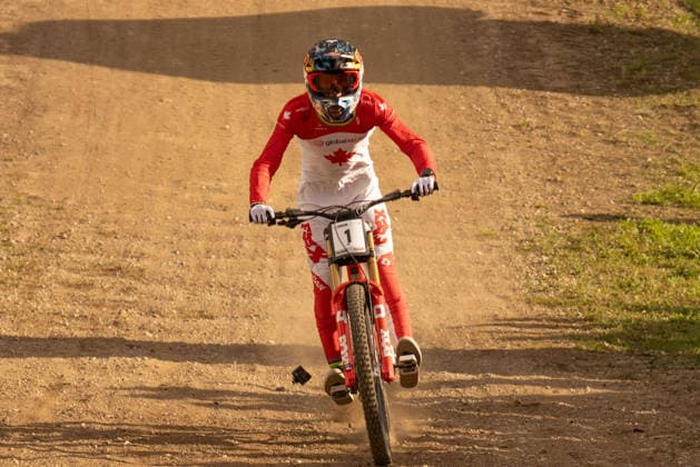 IPA87930368 - Goldstone Jackson (CAN) during the Men s Elite Downhill race at the Val di Sole UCI Mountain Bike World Championships—DHI race at Val di Sole Downhill—on August 29, 2026.  Copyright: xFabioxAverna IPAxSportx xx 87930368