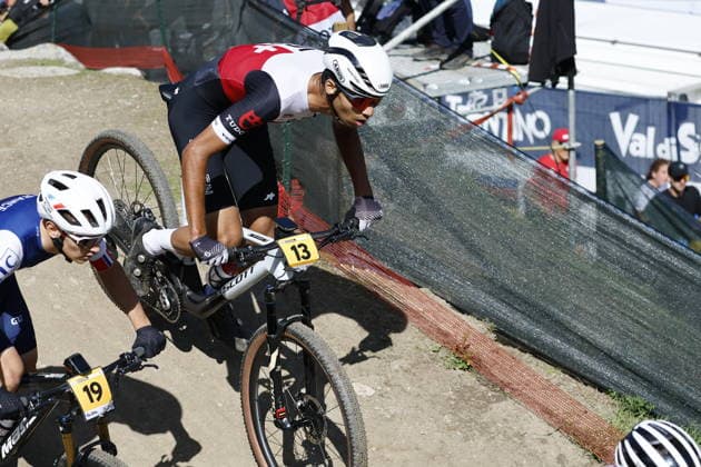 30.08.2026, Daolasa di Commezzadura, Val di Sole Bikeland, 2026 UCI MTB World Championship, WM, Weltmeisterschaft Men U23 s XCO (cross country olympic) Khalid Sidahmed 13 (SUI) Daolasa di Commezzadura Val di Sole Bikeland Trento Italy Copyright: xJustPictures.ch FrancescoxMinghettix jp-en-FrMi-_NG_0068