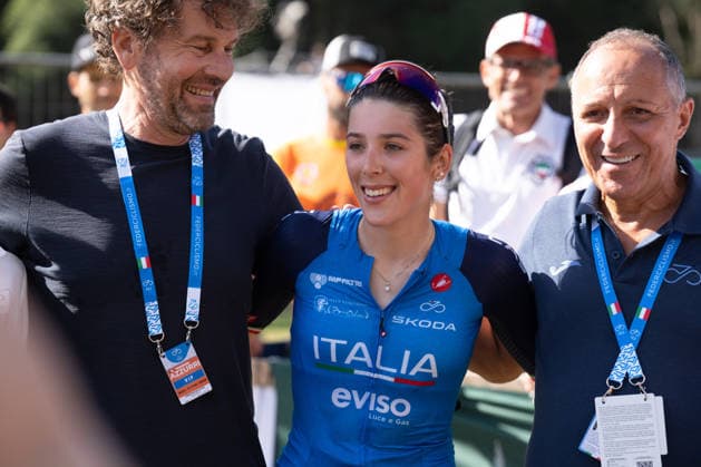 IPA87930377 - Valentina Corvi (ITA) during the Women’s Under-23 Cross-Country Olympic race at the Val di Sole UCI Mountain Bike World Championships—DHI race at Val di Sole Downhill—on August 30, 2026.  Copyright: xFabioxAverna IPAxSportx xx 87930377