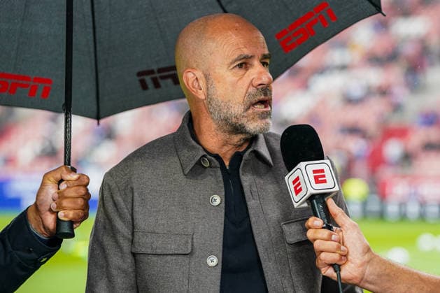 2026-08-30 FC Utrecht v PSV Eindhoven - Dutch Vrienden Loterij Eredivisie UTRECHT, NETHERLANDS - AUGUST 30: Peter Bosz headcoach of PSV Eindhoven gives a interview during a Dutch Vrienden Loterij Eredivisie at Stadion Galgenwaard on August 30, 2026 in Utrecht, Netherlands. Utrecht Stadion Galgenwaard Netherlands Content not available for redistribution in The Netherlands directly or indirectly through any third parties. Copyright: xAndrexWeeningx