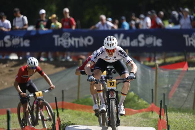30.08.2026, Daolasa di Commezzadura, Val di Sole Bikeland, 2026 UCI MTB World Championship, WM, Weltmeisterschaft Men U23 s XCO (cross country olympic) Benjamin Kruger 10 (GER) Daolasa di Commezzadura Val di Sole Bikeland Trento Italy Copyright: xJustPictures.ch FrancescoxMinghettix jp-en-FrMi-_NG_0545