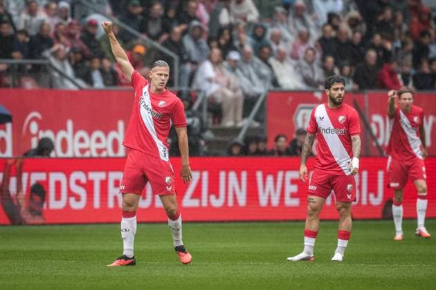UTRECHT , 30-08-2026 , Stadion Galgenwaard , Season 2026 2027 , Dutch Eredivisie football , match between FC Utrecht and PSV Eindhoven , picture shows FC Utrecht player Artem Stepanov scores the 1-0 Utrecht - PSV  x206239788x Copyright: