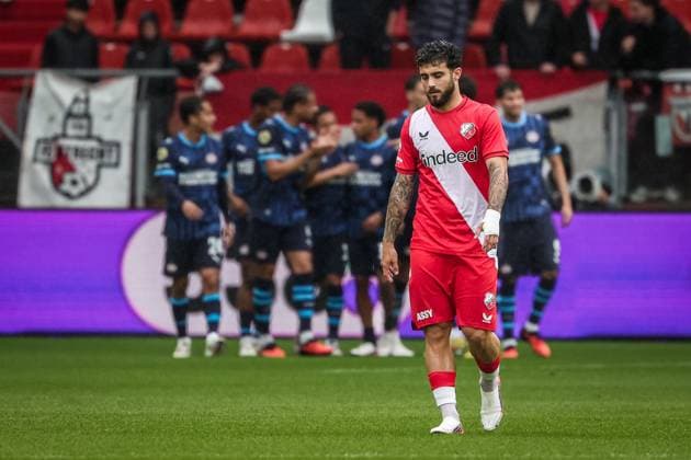 UTRECHT , 30-08-2026 , Stadion Galgenwaard , Season 2026 2027 , Dutch Eredivisie football , match between FC Utrecht and PSV Eindhoven , picture shows FC Utrecht player Angel Alarcon disappointed after the 1-1 Utrecht - PSV  x206239908x Copyright: