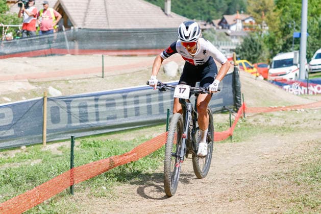 TRENTO, ITALY - AUGUST 30: Jolanda Neff from Switzerland in action during the Uci Mountainbike World Championship, WM, Weltmeisterschaft - Women Elite Cross-County World Championships at Val di Sole on August 30, 2026 in Trento, Italy. Trento Val di Sole Trento Italy Copyright: xJustPictures.ch FrancescoxMinghettix jp-en-EuSpIm-JP6_FRM_UCIWC_GRLXCO_30Aug_000200