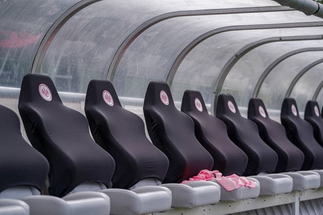Deutschland: Fussball Saison 2026 2027 , Google Pixel Frauen-Bundesliga , 2. Spieltag , Eintracht Frankfurt Frauen vs. 1. FC Nürnberg Frauen - Stadion am Brentanobad (Frankfurt am Main) : Auswechselbank, Sitze Frankfurt am Main Stadion am Brentanobad Deutschland Germany *** Germany Soccer Season 2026–2027, Google Pixel Women’s Bundesliga, Matchday 2, Eintracht Frankfurt Women vs. 1. FC Nürnberg Women, Stadion am Brentanobad, Frankfurt am Main, Substitute Bench, Seats, Frankfurt am Main, Stadion am Brentanobad, Germany Copyright: xBennetxLongx