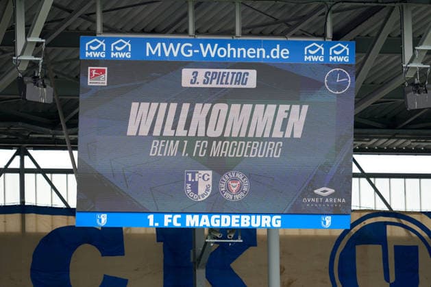 Blick auf das Stadion vor dem Spiel. GER, 1. FC Magdeburg vs Holstein Kiel, 2. Bundesliga, 3. Spieltag, Saison 2026-27, Avnet Arena, Magdeburg, 30.08.2026 DFL REGULATIONS PROHIBIT ANY USE OF PHOTOGRAPHS AS IMAGE SEQUENCES AND OR QUASI-VIDEO GER, 1. FC Magdeburg vs Holstein Kiel, 2. Bundesliga, 3. Spieltag, Saison 2026-27, 30.08.2026 Magdeburg *** View of the stadium before the game: GER, 1. FC Magdeburg vs. Holstein Kiel, 2. Bundesliga, Matchday 3, 2026–27 season, Avnet Arena, Magdeburg, August 30, 2026 DFL regulations prohibit any use of photographs as image sequences and or quasi-video GER, 1 FC Magdeburg vs. Holstein Kiel, 2. Bundesliga, Matchday 3, 2026–27 season, August 30, 2026, Magdeburg Copyright: xEibner-Pressefoto ScottxColemanx EP_SCN