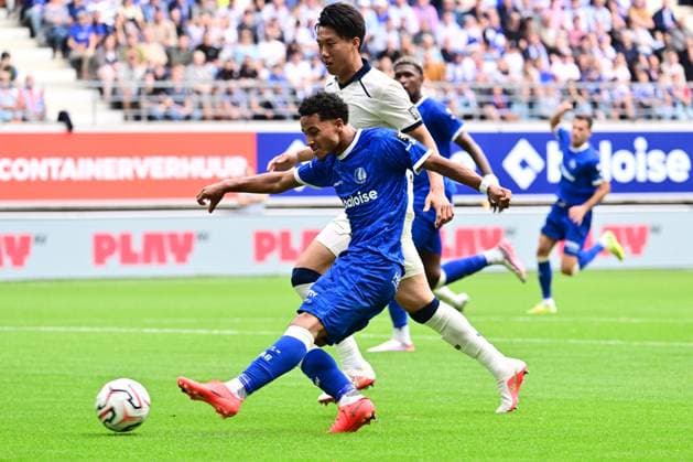 KAA Gent v Club Brugge - Jupiler Pro League GENT, BELGIUM - AUGUST 30 : Sonko Momodou forward of KAA Gent in action during the Jupiler Pro League match between KAA Gent and Club Brugge on August 30, 2026 in Gent, Belgium, 30 08 2026 Gent Belgium  Copyright: xPeterxDexVoechtx