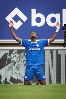 Gent s Josue Vergara celebrates after scoring during a soccer match between KAA Gent and Club Brugge, Sunday 30 August 2026 in Gent, on day 4 of the 2026-2027 Jupiler Pro League first division of the Belgian championship. KURTxDESPLENTER  x184736649x