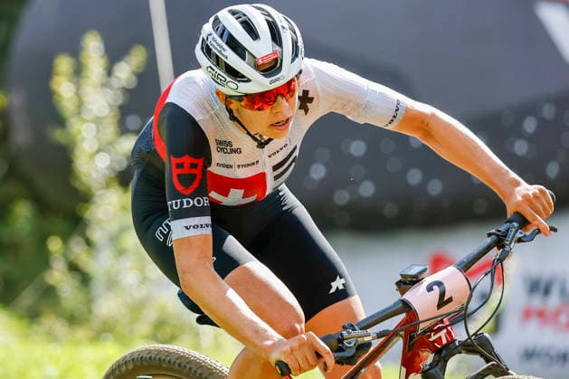 TRENTO, ITALY - AUGUST 30: Alessandra Keller from Switzerland in action during the Uci Mountainbike World Championship, WM, Weltmeisterschaft - Women Elite Cross-County World Championships at Val di Sole on August 30, 2026 in Trento, Italy. Trento Val di Sole Trento Italy Copyright: xJustPictures.ch FrancescoxMinghettix jp-en-EuSpIm-JP6_FRM_UCIWC_GRLXCO_30Aug_000244