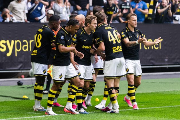 260830 AIK jublar efter 1-1 under fotbollsmatchen i Allsvenskan mellan AIK och Hammarby den 30 augusti 2026 i Stockholm. Copyright: CAISAxRASMUSSEN BB260830CR016