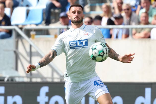 30.08.2026, xrekx, Fussball 3.Liga, 1.FC Saarbruecken - Hansa Rostock v.l. Leon Dajaku (FC Hansa Rostock) Saarbruecken