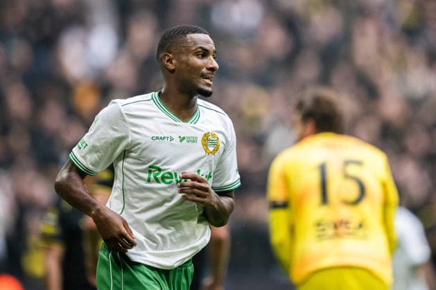 260830 Hammarbys Paulos Abraham under fotbollsmatchen i Allsvenskan mellan AIK och Hammarby den 30 augusti 2026 i Stockholm. Copyright: JESPERxZERMAN BB260830JZ025