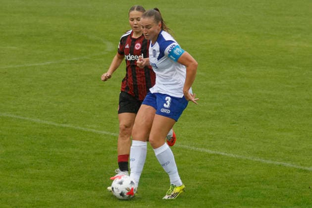 30.08.2026, Hänsch-Arena, Meppen, GER, 2. Bundesliga, Frauen: SV Meppen vs Eintracht Frankfurt II, Nina Rolfes (SV Meppen 3) DFL REGULATIONS PROHIBIT ANY USE OF PHOTOGRAPHS AS IMAGE SEQUENCES AND OR QUASI-VIDEO. Meppen Niedersachsen Hänsch-Arena