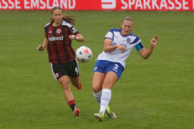 30.08.2026, Hänsch-Arena, Meppen, GER, 2. Bundesliga, Frauen: SV Meppen vs Eintracht Frankfurt II, Nina Rolfes (SV Meppen 3) DFL REGULATIONS PROHIBIT ANY USE OF PHOTOGRAPHS AS IMAGE SEQUENCES AND OR QUASI-VIDEO. Meppen Niedersachsen Hänsch-Arena