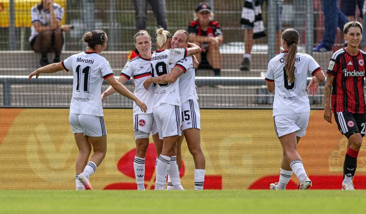 GER, Frankfurt, Eintracht Frankfurt vs 1. FC Nürnberg, Google Pixel Frauen Bundesliga, Fussball, DFB, Spielzeit 2026 2027, Stadion am Brentanobad, 2. Spieltag im Bild: Louna Lapassouse (FC Nürnberg Frauen 99), Tor, Jubel und Freude, Emotionen, 0:1 DFB DFL REGULATIONS PROHIBIT ANY USE OF PHOTOGRAPHS AS IMAGE SEQUENCES AND OR QUASI-VIDEO, 30.08.2026 *** GER, Frankfurt, Eintracht Frankfurt vs. 1. FC Nürnberg, Google Pixel Women s Bundesliga, Soccer, DFB, 2026–2027 Season, Stadion am Brentanobad, Matchday 2 in Pictures: Louna Lapassouse, 1. FC Nürnberg Women 99, Goal, Celebration and Joy, Emotions, 0–1 DFB DFL REGULATIONS PROHIBIT ANY USE OF PHOTOGRAPHS AS IMAGE SEQUENCES AND OR QUASI-VIDEO, August 30, 2026 Copyright: HMBxMedia HendrikxHamelau