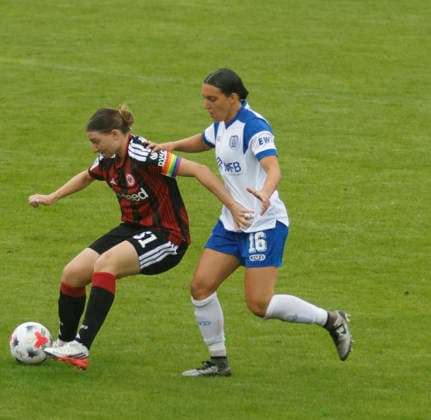 30.08.2026, Hänsch-Arena, Meppen, GER, 2. Bundesliga, Frauen: SV Meppen vs Eintracht Frankfurt II, Rahel Lang (SV Meppen 16) DFL REGULATIONS PROHIBIT ANY USE OF PHOTOGRAPHS AS IMAGE SEQUENCES AND OR QUASI-VIDEO. Meppen Niedersachsen Hänsch-Arena