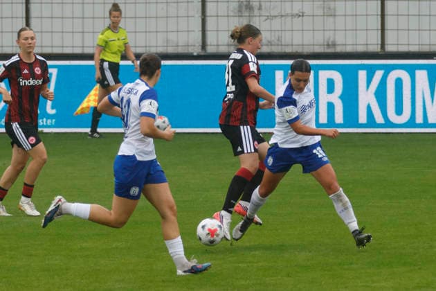 30.08.2026, Hänsch-Arena, Meppen, GER, 2. Bundesliga, Frauen: SV Meppen vs Eintracht Frankfurt II, Rahel Lang (SV Meppen 16) DFL REGULATIONS PROHIBIT ANY USE OF PHOTOGRAPHS AS IMAGE SEQUENCES AND OR QUASI-VIDEO. Meppen Niedersachsen Hänsch-Arena