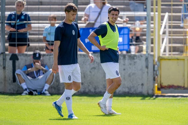 Tunay Deniz (TSV 1860 Muenchen, 36) beim Aufwaermen GER, TSV 1860 Muenchen vs. TSV Landsberg 1882, Fussball, Regionalliga Bayern, 6. Spieltag, Saison 2026 2027, 30.08.2026. (DFL DFB REGULATIONS PROHIBIT ANY USE OF PHOTOGRAPHS as IMAGE SEQUENCES and or QUASI-VIDEO). Foto: HMB Media Heike Feiner Copyright: HMBxMedia HeikexFeiner