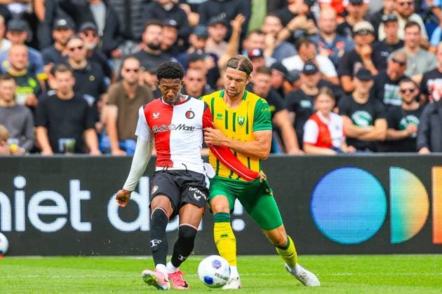 ROTTERDAM , 30-08-2026. Stadion de Kuip , season 2026 2027 , Dutch Eredivisie Football , match between Feyenoord and ADO Den Haag , picture shows, Gaoussou Diarra and Pascal Mulder Feyenoord - ADO  x206244582x Copyright:
