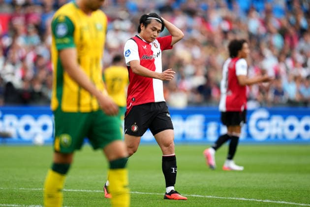 Eredivisie: Feyenoord Rotterdam v ADO Den Haag Rotterdam - Ayase Ueda of Feyenoord Rotterdam looks dejected during the fourth competition round of the 2026 2027 Eredivisie season. The match is set between Feyenoord Rotterdam and ADO Den Haag at De Kuip on 30 August 2026 in Rotterdam, The Netherlands. (Hero Images Yannick Verhoeven) Copyright: xYannickxVerhoevenx