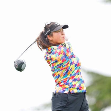 RECORD DATE NOT STATED 30th August 2026; The K Club, Straffan, County Kildare, Ireland: KPMG Womens Irish Open Golf, Final Round; Trichat Cheenglab of Thailand tees off on the 1st hole PeterxFitzpatrick