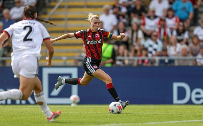 GER, Frankfurt, Eintracht Frankfurt vs 1. FC Nürnberg, Google Pixel Frauen Bundesliga, Fussball, DFB, Spielzeit 2026 2027, Stadion am Brentanobad, 2. Spieltag im Bild: Laura Freigang (Eintracht Frankfurt Frauen 10) DFB DFL REGULATIONS PROHIBIT ANY USE OF PHOTOGRAPHS AS IMAGE SEQUENCES AND OR QUASI-VIDEO, 30.08.2026 *** GER, Frankfurt, Eintracht Frankfurt vs. 1. FC Nürnberg, Google Pixel Women s Bundesliga, Soccer, DFB, 2026–2027 Season, Stadion am Brentanobad, Matchday 2 in Pictures: Laura Freigang, Eintracht Frankfurt Women’s Team. 10. DFB and DFL regulations prohibit any use of photographs as image sequences and or quasi-video. August 30, 2026 Copyright: HMBxMedia HendrikxHamelau
