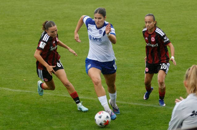 30.08.2026, Hänsch-Arena, Meppen, GER, 2. Bundesliga, Frauen: SV Meppen vs Eintracht Frankfurt II, Anouk Blaschka (SV Meppen 10) DFL REGULATIONS PROHIBIT ANY USE OF PHOTOGRAPHS AS IMAGE SEQUENCES AND OR QUASI-VIDEO. Meppen Niedersachsen Hänsch-Arena